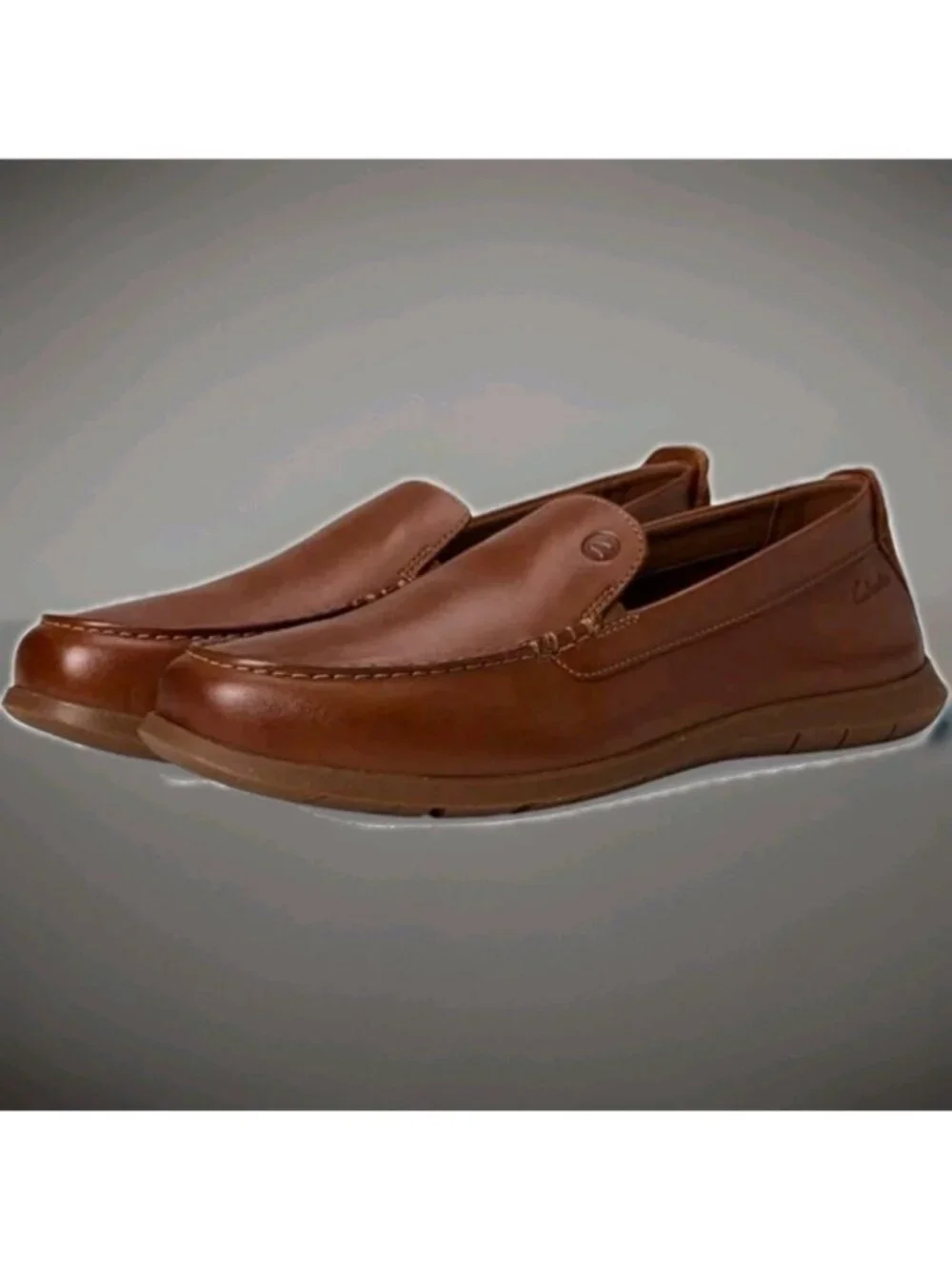CLARKS Men’s Flexway Step tan  Leather Slip-On Shoes Size 8.5 M  261 81976 New